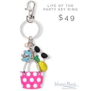 Vantel Life of the Party Keychain - White 7 - NEW